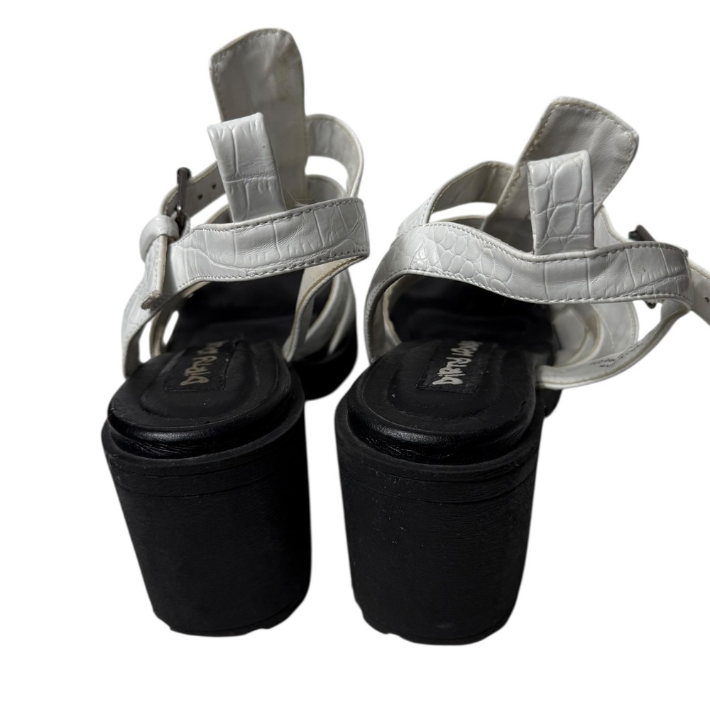 Dirty Laundry White Crocodile Embossed‎ Gladiator Chunky Platform Block Heel - Picture 4 of 6